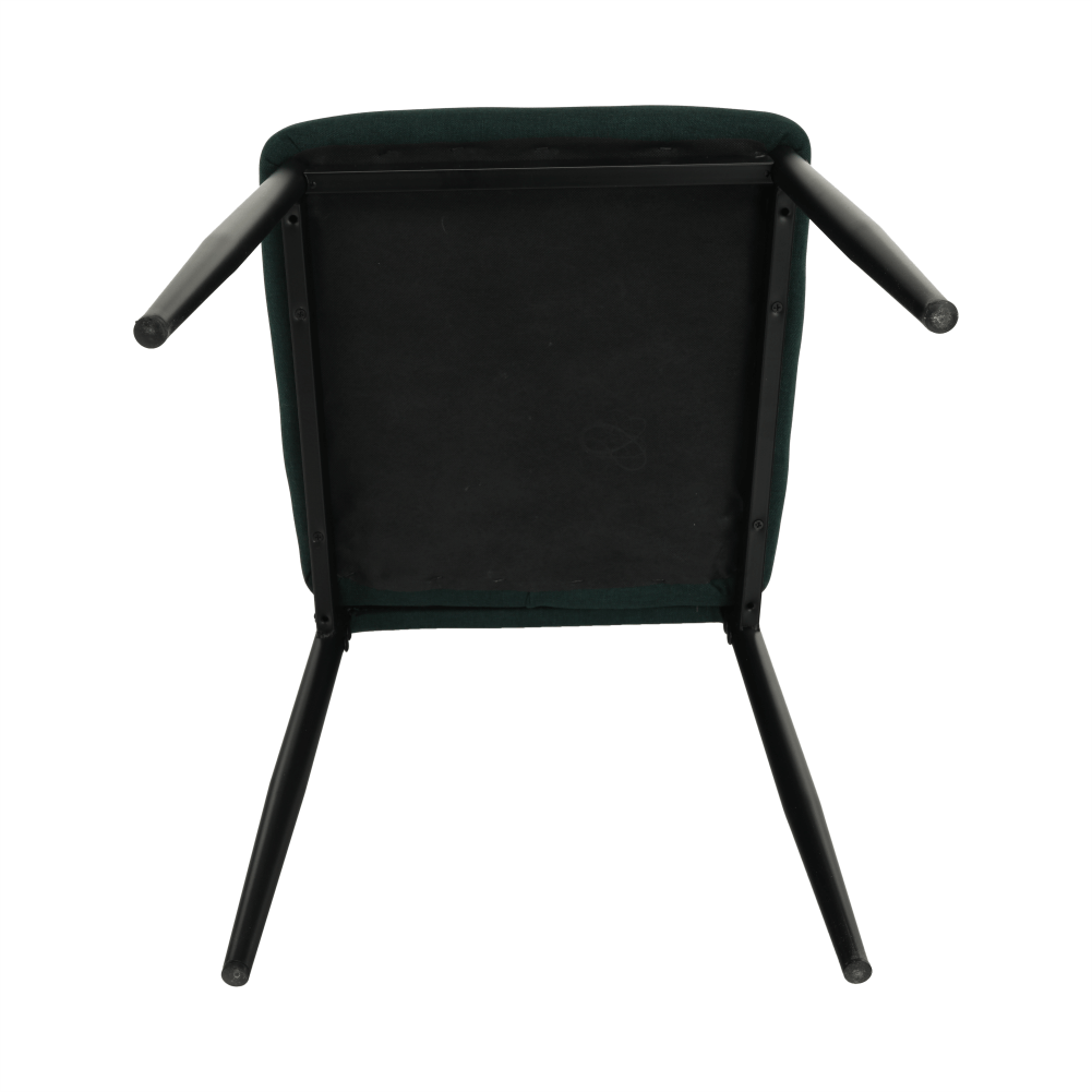 Scaun, material textil smarald/cadru metalic negru, COLETA NOVA