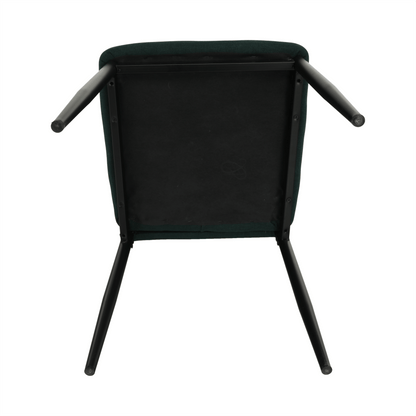 Scaun, material textil smarald/cadru metalic negru, COLETA NOVA