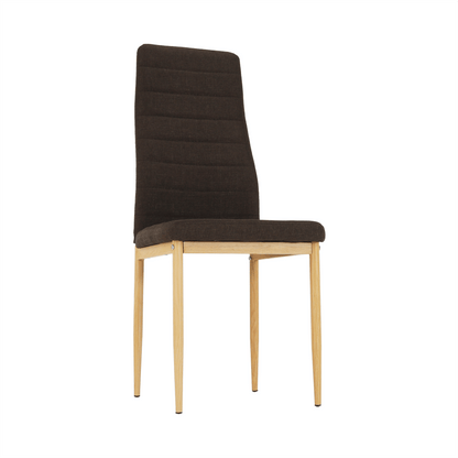 Scaun, material textil maro închis/cadru metalic fag, COLETA NOVA