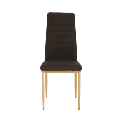 Scaun, material textil maro închis/cadru metalic fag, COLETA NOVA