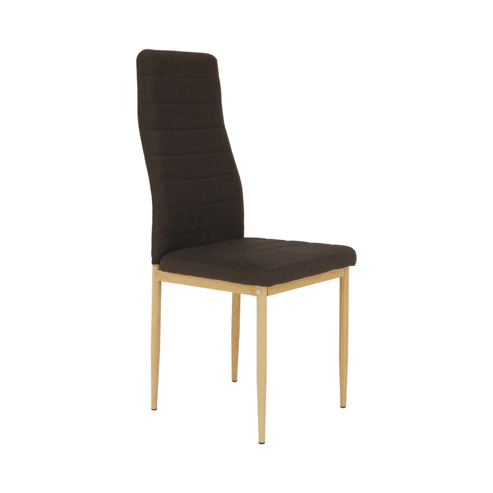 Scaun, material textil maro închis/cadru metalic fag, COLETA NOVA