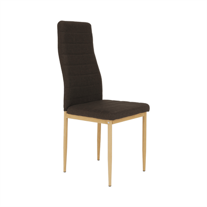 Scaun, material textil maro închis/cadru metalic fag, COLETA NOVA