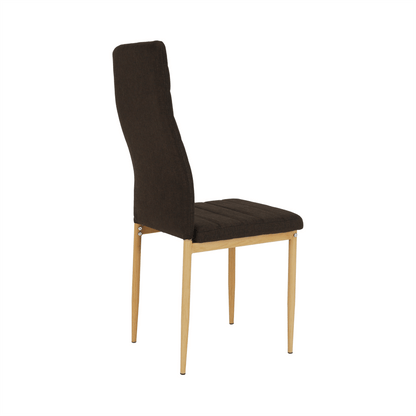 Scaun, material textil maro închis/cadru metalic fag, COLETA NOVA