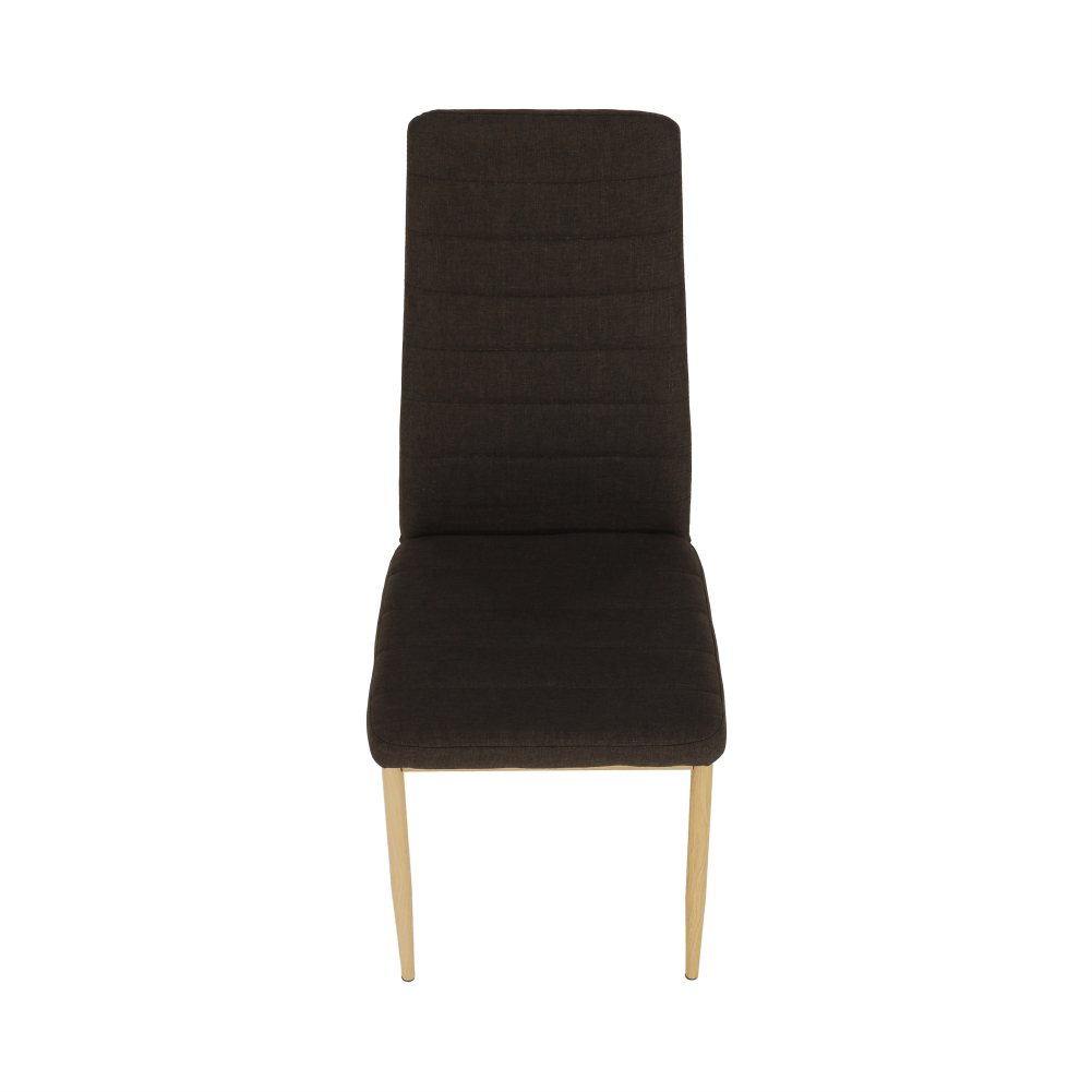 Scaun, material textil maro închis/cadru metalic fag, COLETA NOVA
