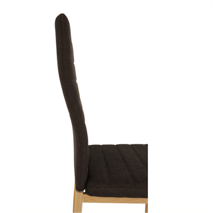 Scaun, material textil maro închis/cadru metalic fag, COLETA NOVA