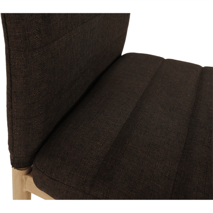 Scaun, material textil maro închis/cadru metalic fag, COLETA NOVA