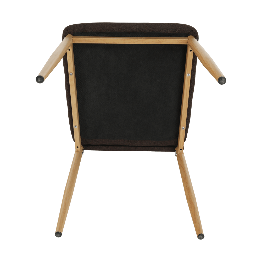 Scaun, material textil maro închis/cadru metalic fag, COLETA NOVA