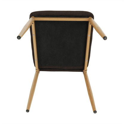 Scaun, material textil maro închis/cadru metalic fag, COLETA NOVA