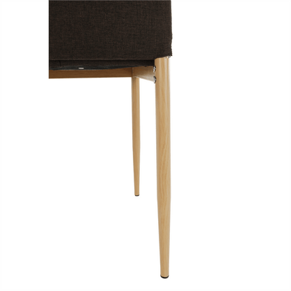 Scaun, material textil maro închis/cadru metalic fag, COLETA NOVA