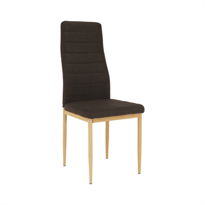 Scaun, material textil maro închis/cadru metalic fag, COLETA NOVA