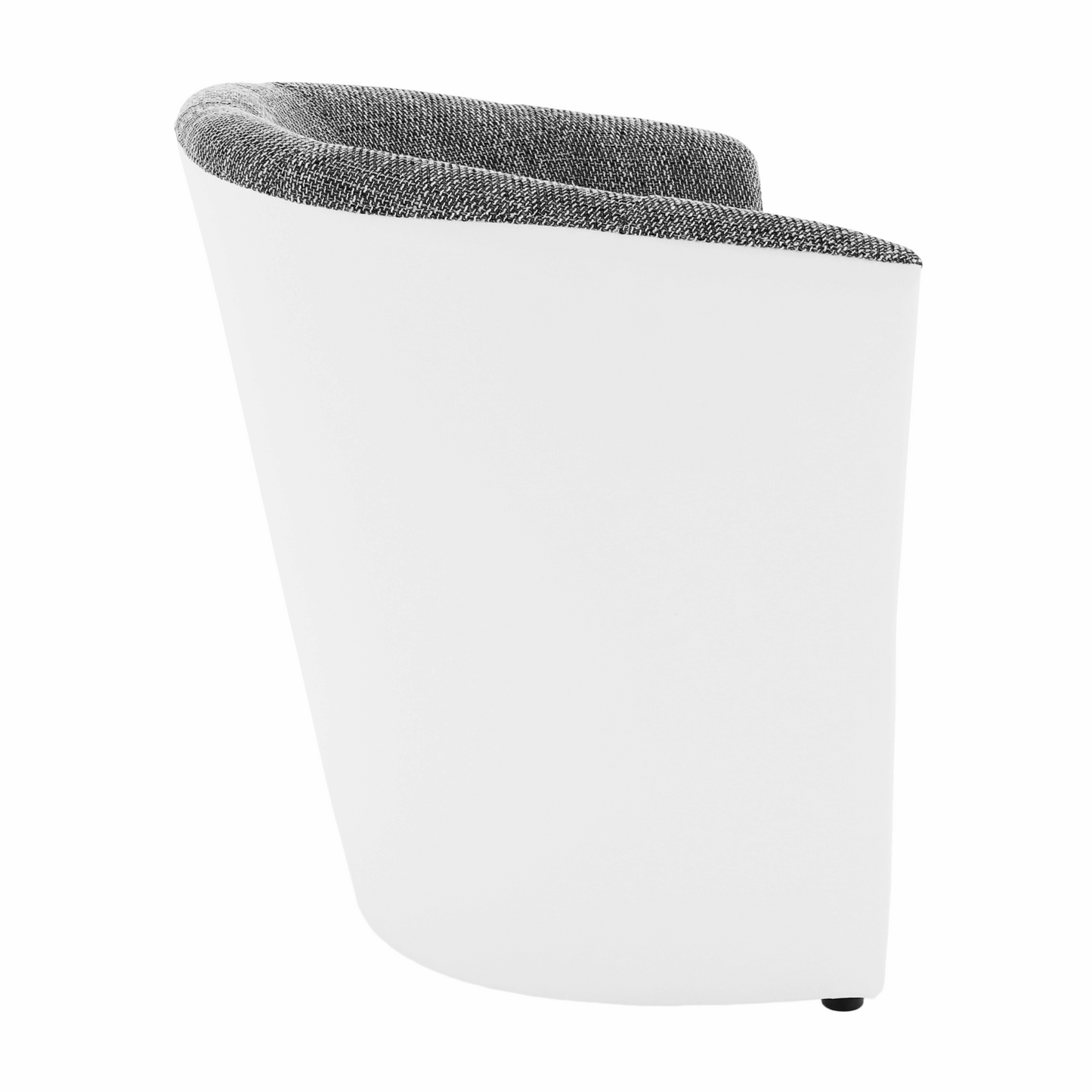 Fotoliu de club, piele eco alb/material gri, CUBA