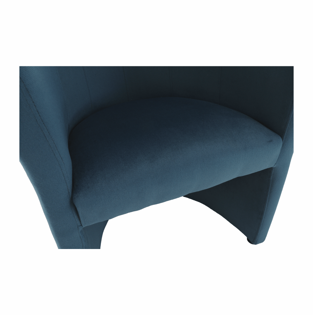 Fotoliu de club, material textil albastru, CUBA