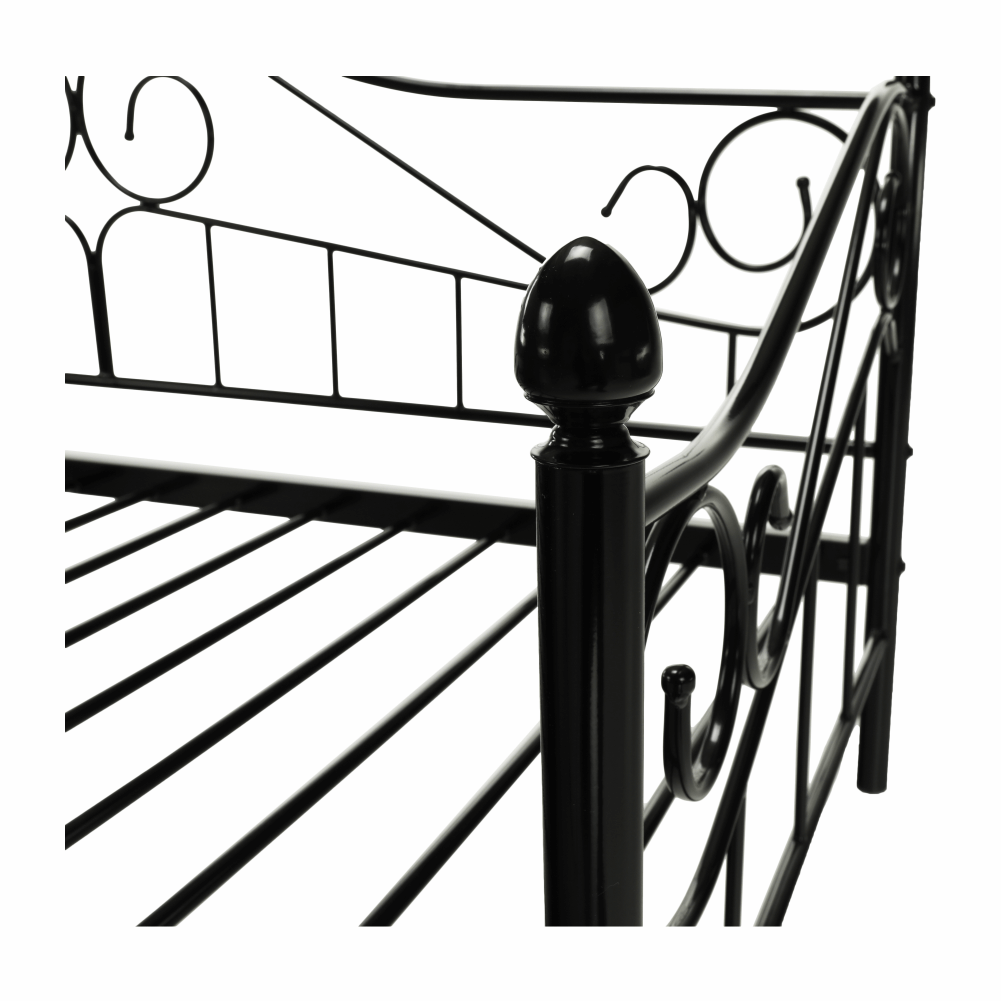 Pat metalic, negru, 90x200, DAINA
