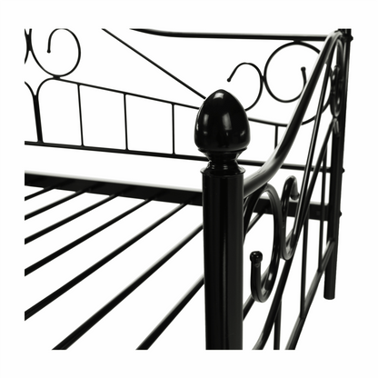 Pat metalic, negru, 90x200, DAINA