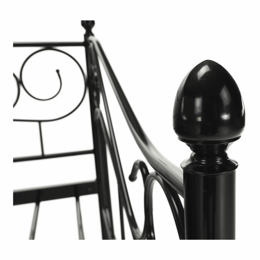 Pat metalic, negru, 90x200, DAINA