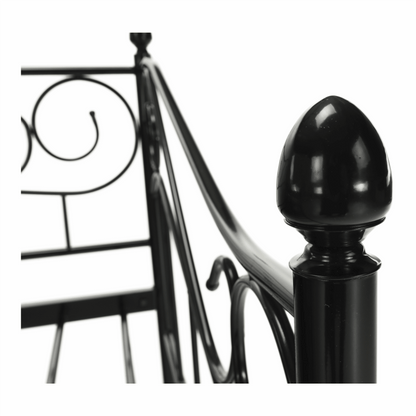 Pat metalic, negru, 90x200, DAINA
