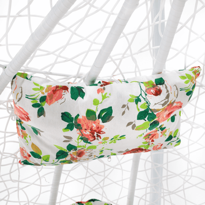 Scaun agăţat dublu, alb/model floral, DALVEA 2 NEW