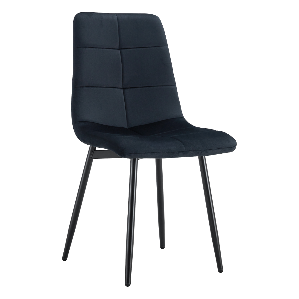 Scaun dining, material neagră Velvet/metal, DAMIA TIP 1