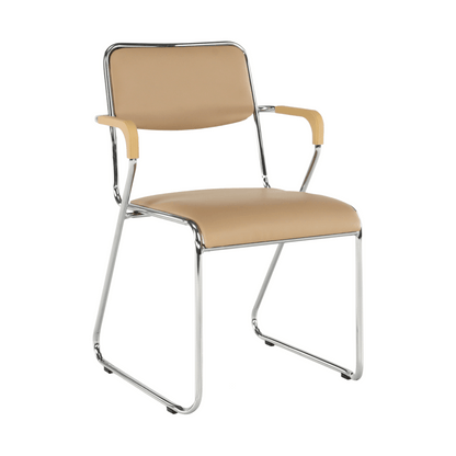 Scaun conferinţă, piele ecologică maro, DERYA
