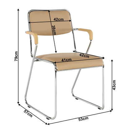 Scaun conferinţă, piele ecologică maro, DERYA