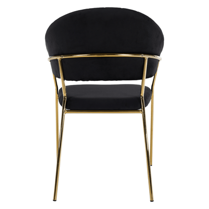 Scaun de sufragerie de design, material Velvet negru/gold crom auriu, DASMIN TIP 1