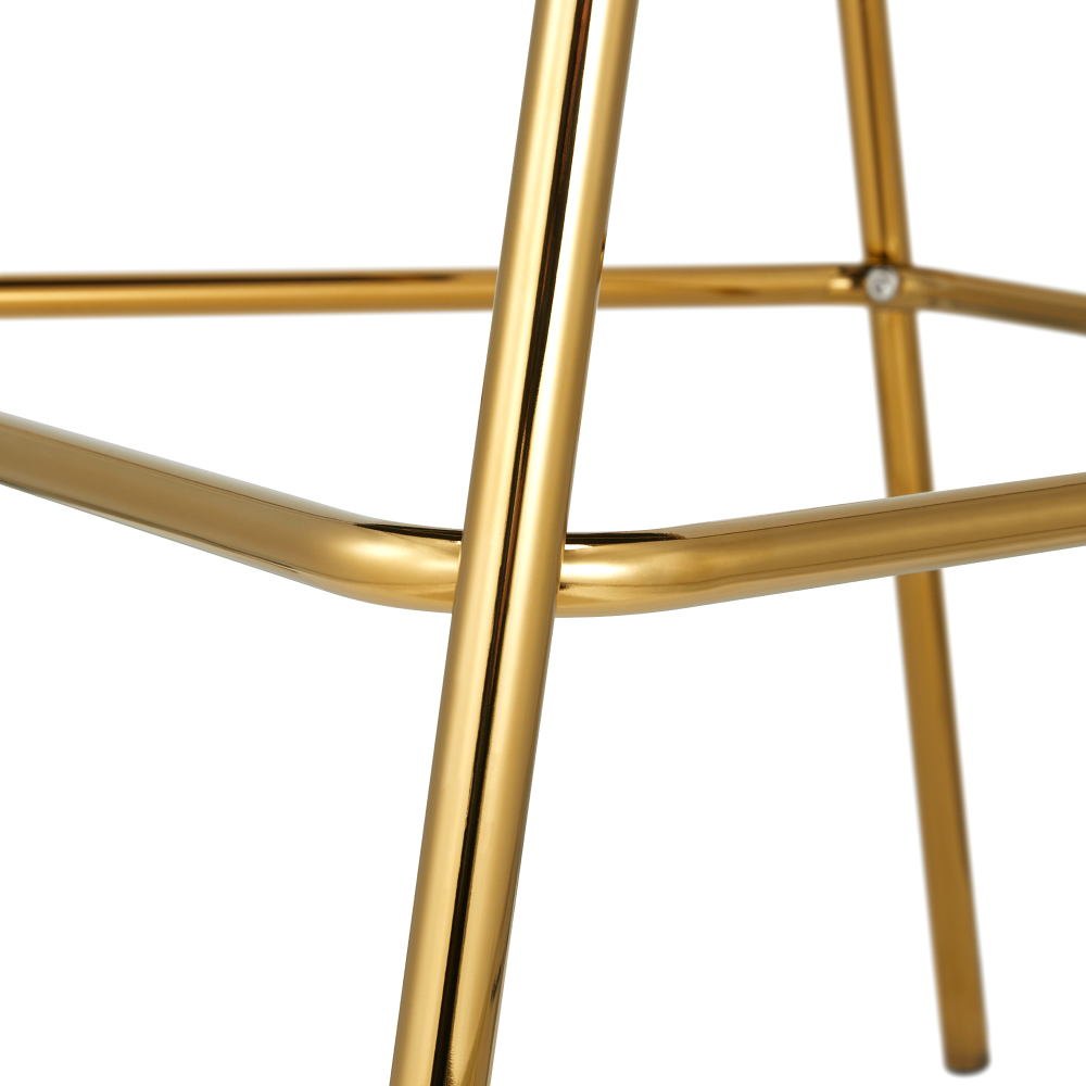 Scaun de bar de design, ţesătură gri-maro Velvet/gold crom auriu, DASMIN TIP 2