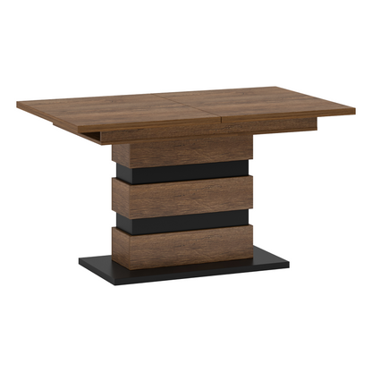 Masă de luat masa pliantă, stejar bolzano / negru, 140-180x86 cm, DELIS S