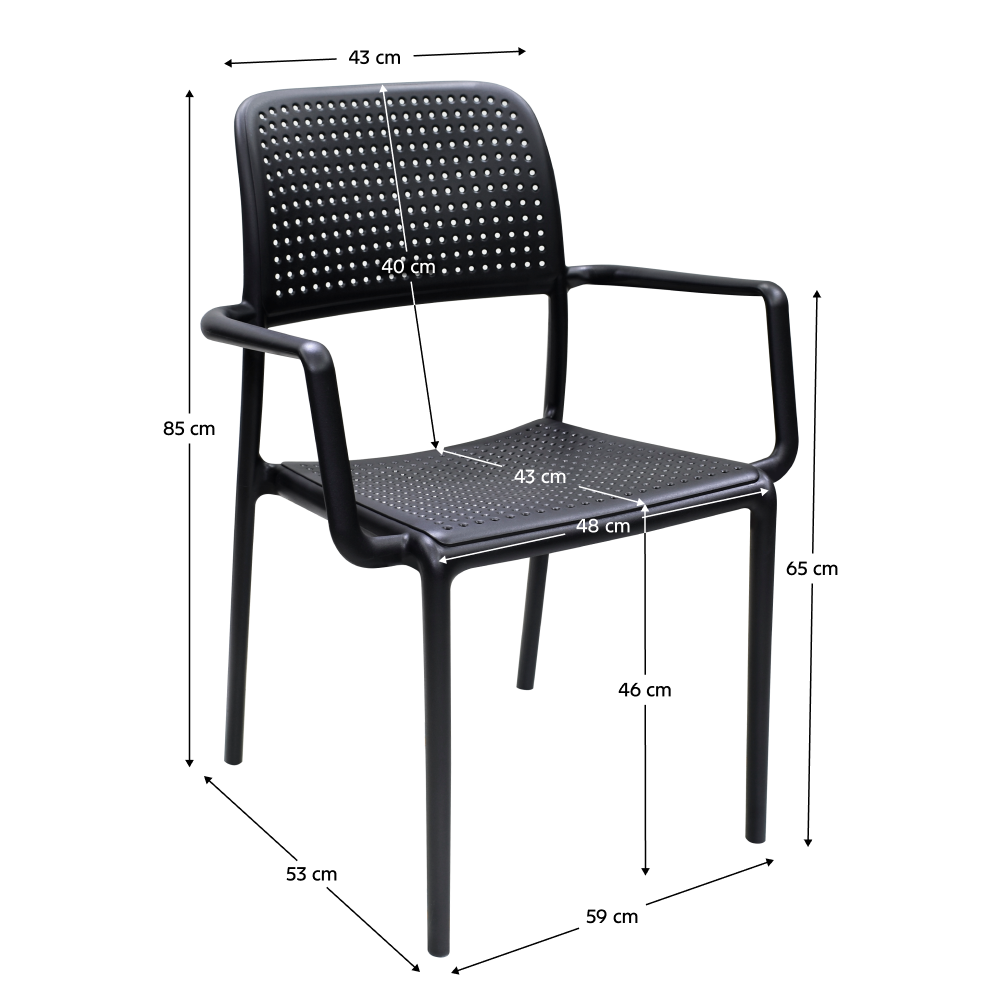 Scaun stivuibil, negru, DENTON NEW