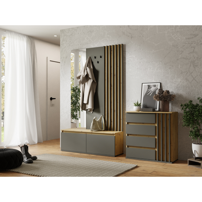 Set pentru hol, grafit/stejar artisan, DERIS