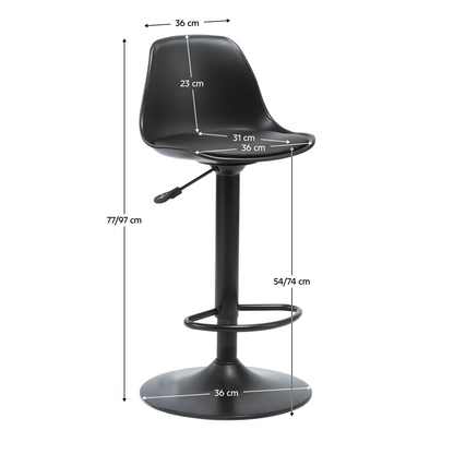 Scaun bar, negru, DOBBY NEW