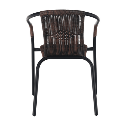 Scaun stivuibil, răchită sintetică maro/metal negru, DOREN