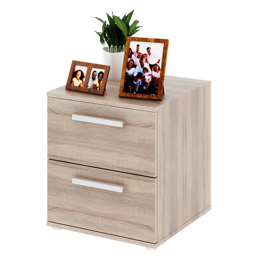 Dulap mic cu 2 sertare îngust, DTD laminat, stejar sonoma, DUNAJ  TIPUL9