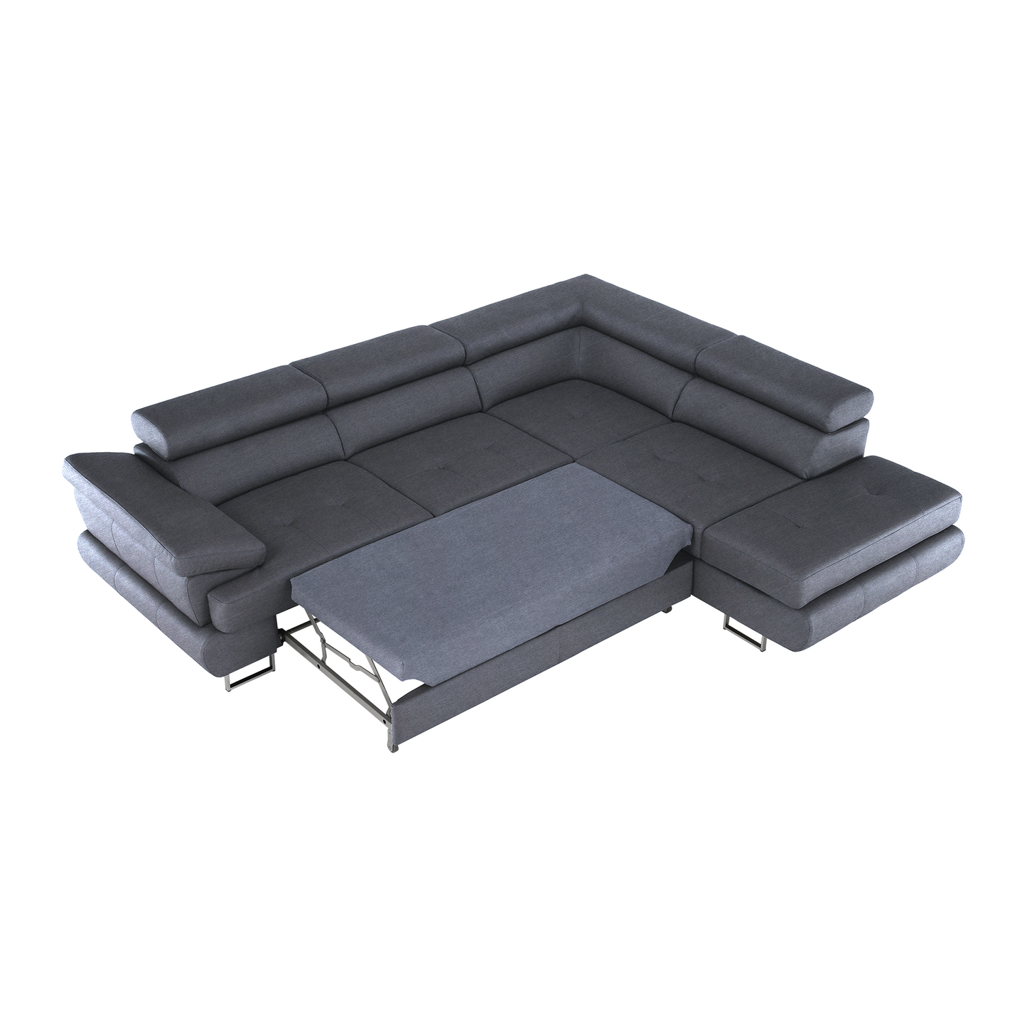 Set canapea cu spaţiu de depozitare, gri, dreapta, BUTON R
