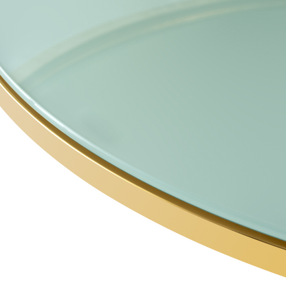Masă de cafea, marmură deschisă/lapte/gold crom-auriu, ENION 2 NEW