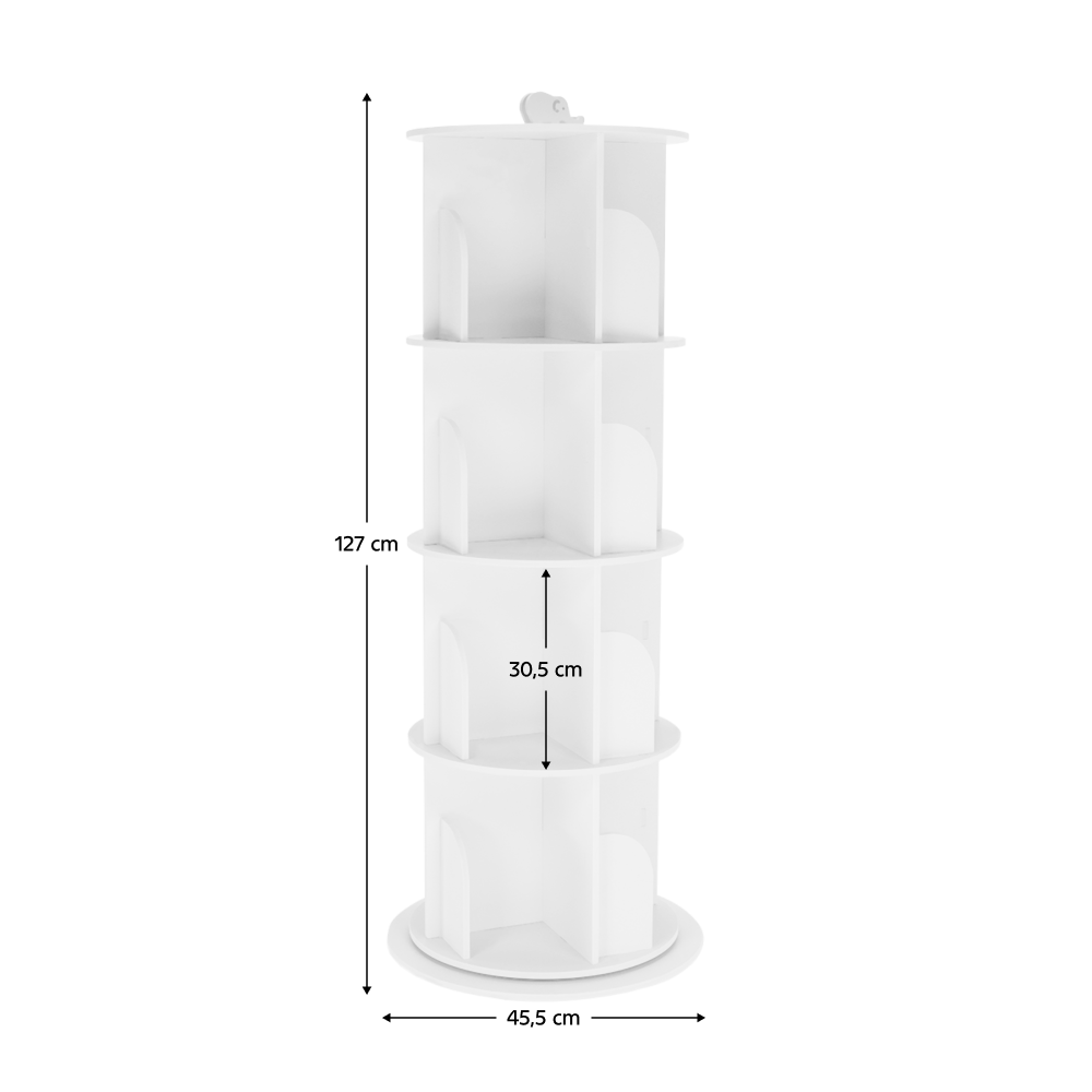Raft pivotant, 4 poliţe, alb, ERION TIP 1 + cadou
