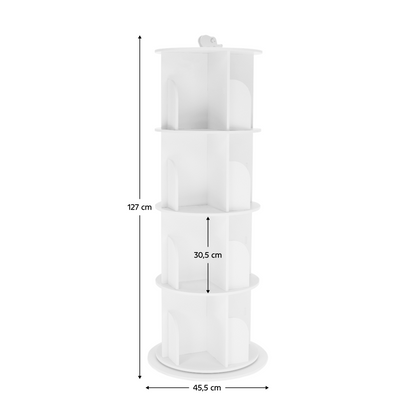 Raft pivotant, 4 poliţe, alb, ERION TIP 1 + cadou