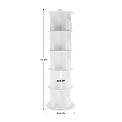 Raft pivotant, 5 poliţe, alb, ERION TIP 2 +cadou
