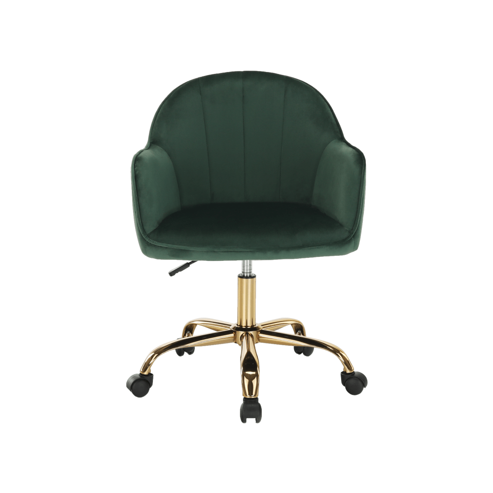 Fotoliu de birou, verde material Velvet /auriu, EROL