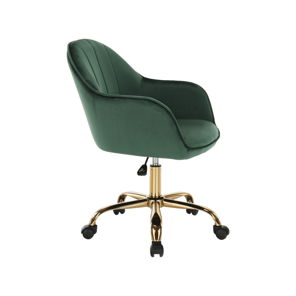 Fotoliu de birou, verde material Velvet /auriu, EROL