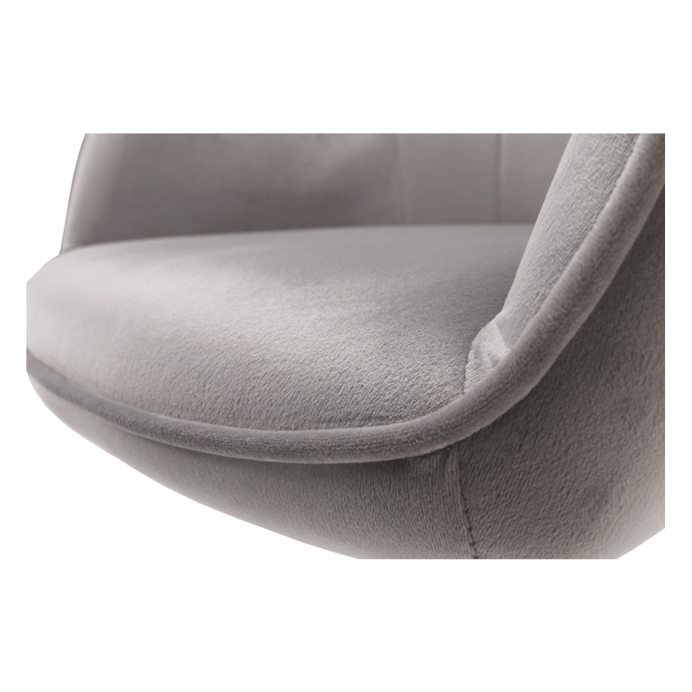 Scaun de birou, material textil din catifea gri deschis / negru, EROL