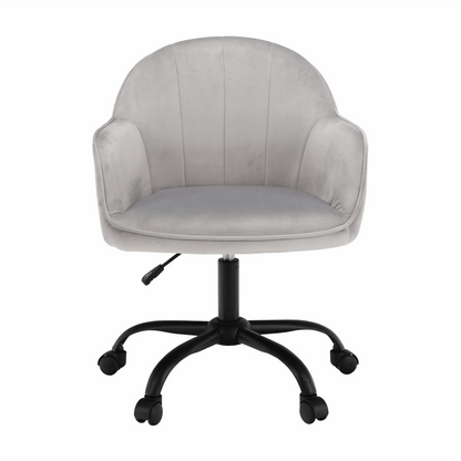 Scaun de birou, material textil din catifea gri deschis / negru, EROL