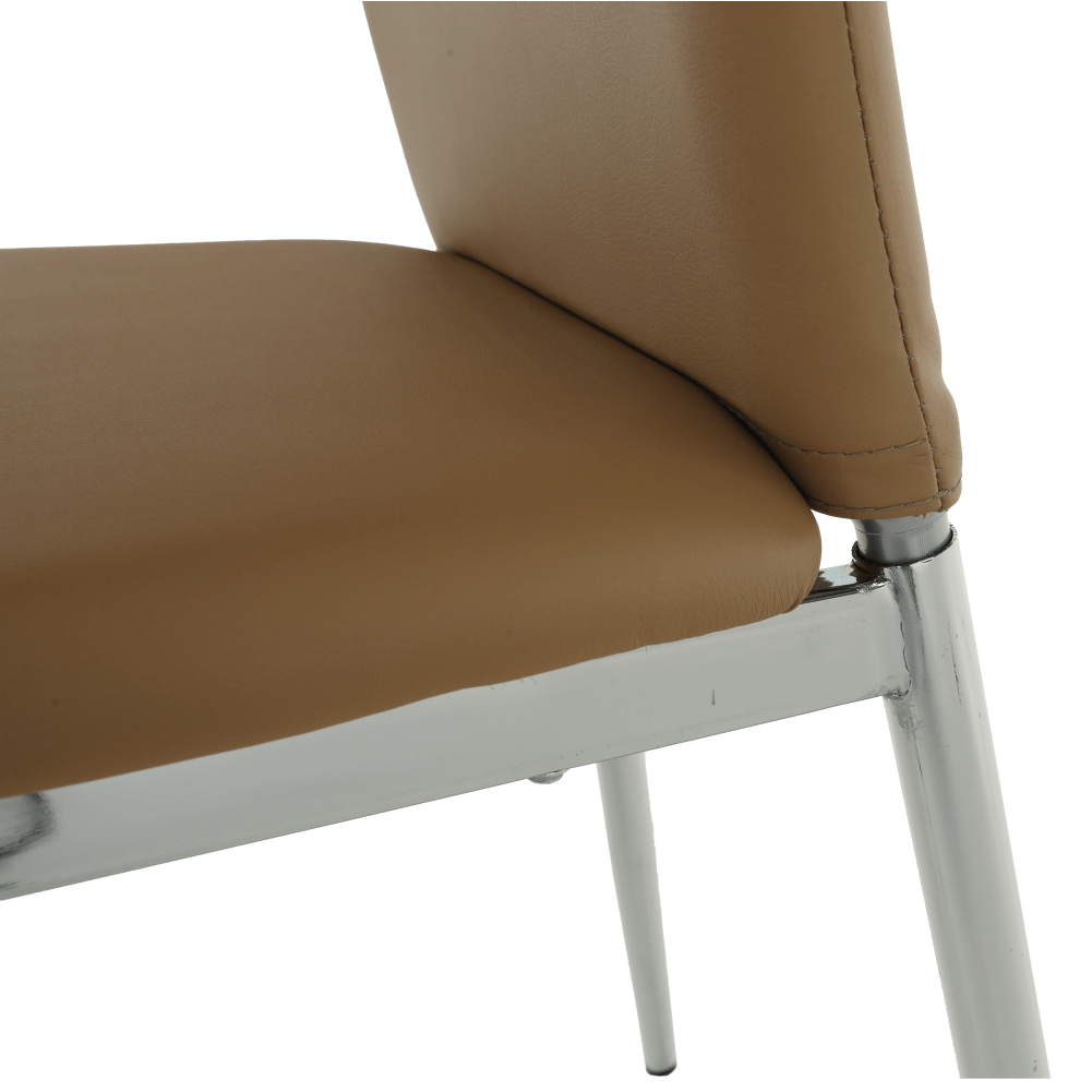 Scaun dining, piele ecologică bej/crom, ERVINA