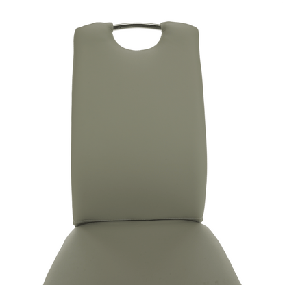 Scaun dining, piele ecologică gri/crom, ERVINA