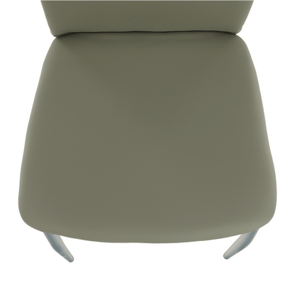 Scaun dining, piele ecologică gri/crom, ERVINA