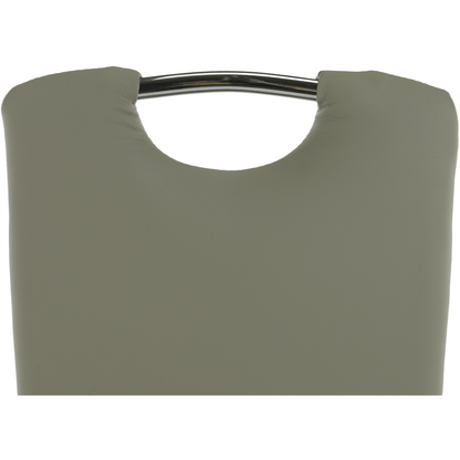 Scaun dining, piele ecologică gri/crom, ERVINA