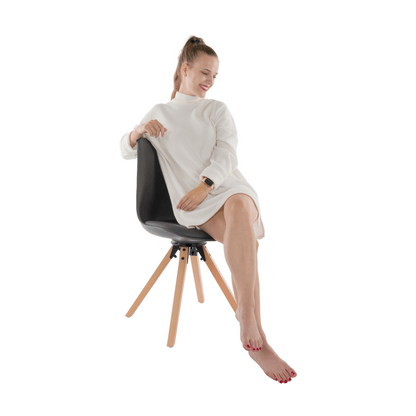 Scaun pivotant elegant, gri închis, ETOSA