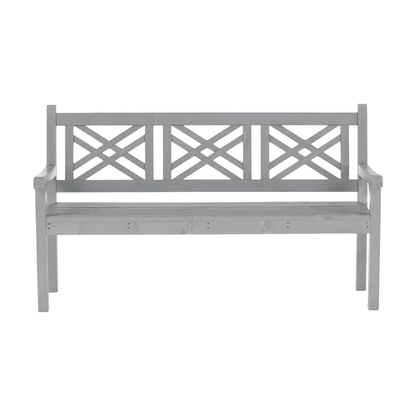 Bancă de grădină din lemn, gri, 150 cm, FABLA