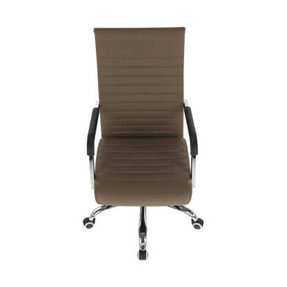 Scaun de birou, piele eco/metal, taupe/crom, FARAN