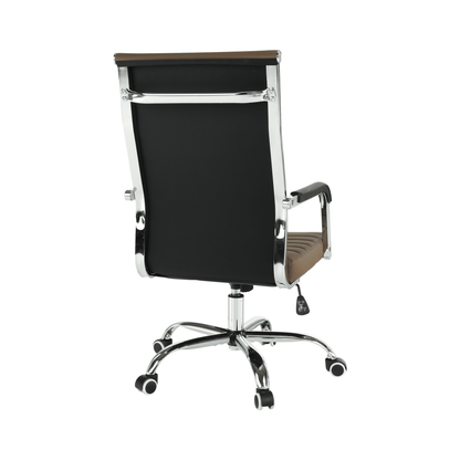 Scaun de birou, piele eco/metal, taupe/crom, FARAN