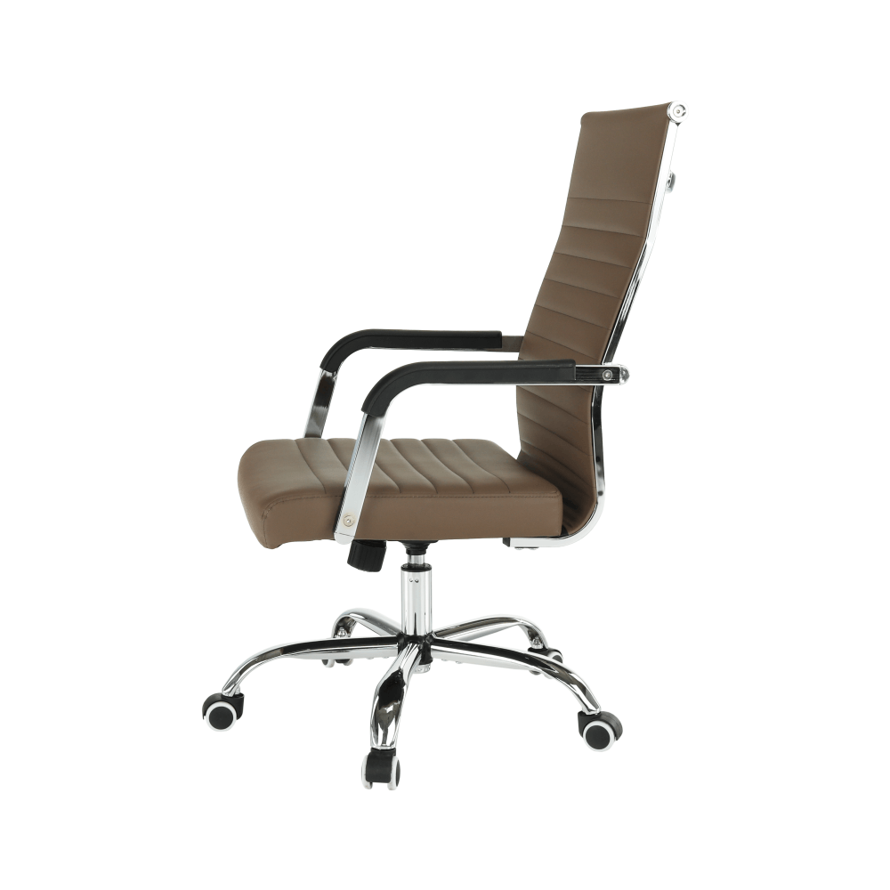 Scaun de birou, piele eco/metal, taupe/crom, FARAN